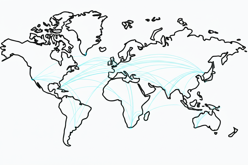 Illustration of a digital map showing climate stories.